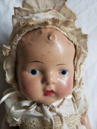Adorable Vintage Composition Baby Doll Unbranded