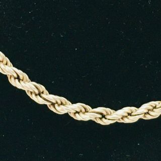 Vintage Sterling Silver 925 Italy 3mm twisted Rope Chain Necklace signed D 11g 3