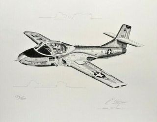 Cessna T - 37 " Tweet " Limited Edition Pen&ink Print