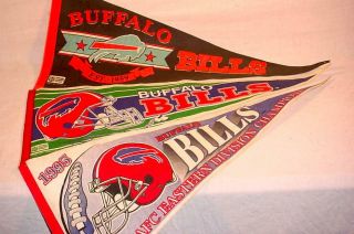 3 Vintage Buffalo Bills Football Team Pennants 1993 Afc East Division Champs