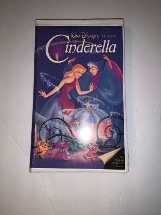 Cinderella Walt Disney Vhs Black Diamond Classic Clamshell Case Vintage