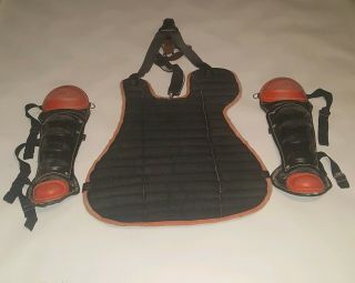 Vintage Wilson Baseball Catcher Umpire Gear Chest N Knee Protection Pads