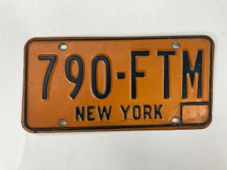 Vintage York State Blue & Yellow License Plate 790 - Ftm