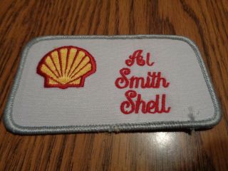 Vintage Al Smith Shell Gas Oil Service Station Uniform Patch 2 - 3/8 " X 4 - 1/2 "