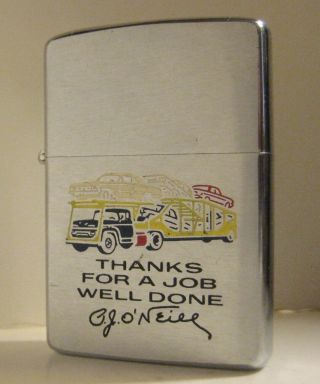 1963 Zippo Anchor Motor Freight Safe Driving Truck & Trailer Graphics 2 Sided