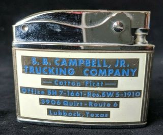 Vintage WELLINGTON Balboa Lighter Campbell Trucking Co.  Lubbock TX Ad - 1130 3