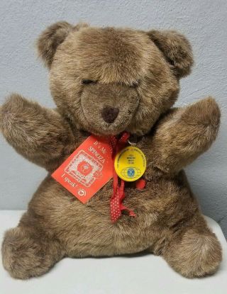 1985 Vintage Spinoza Therapy Autism Bear Speaks From The Heart Cassette Player