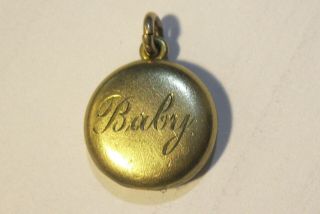 Antique/Vintage C&QR Victorian Gold Filled Small Photo Locket Pendant/Charm 2