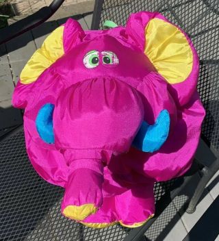 Vtg 1994 Fisher Price Big Things Pink Elephant Puffalump 30 " Stuffed Plush Toy