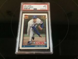 1991 Topps Desert Shield Greg Maddux Chicago Cubs 35 Baseball Card Psa 9 Fresh