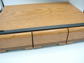 Euc Vintage Wood 3 Drawer 42 Audio Cassette Tape Holder Slide Woodgrain