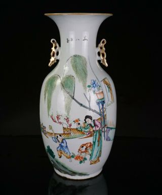 Fine Very Large 42.  5cm Chinese Porcelain Famille Rose Vases Signed 19/20th C
