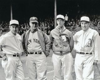 Lou Gehrig Yankees Lefty Grove,  Mickey Cochrane,  Al Simmons A 