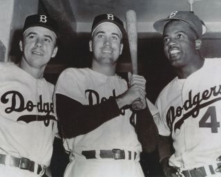 Duke Snider,  Jackie Robinson,  Pee Wee Reese 8x10 Photo Brooklyn Dodgers