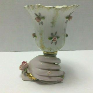 Vintage Napco Ladies Hand Holding Vase