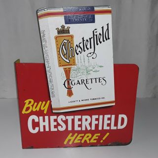 Chesterfield And L.  And M Cigarettes Sign Double Sided Flange
