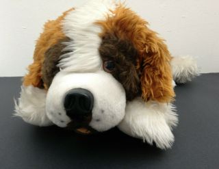 St Bernard Plush Dog Brown & White Puppy Schmuse - Tiere Saf Vtg 17 " Austria