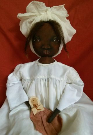 Primitive Black Folk Art Doll 28 Inches Ooak