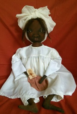 Primitive Black Folk Art Doll 28 inches OOAK 3