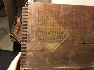 Antique Vtg Ohio Blue Tip Matches Wood Crate Wooden Box Company Rare Old 3