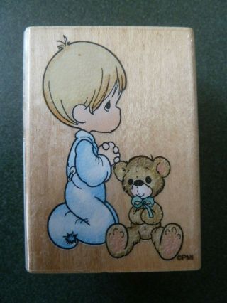 Vintage 1998 Rubber Stamp By Stampendous Precious Moments Uh002 Boy Praying