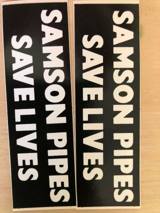 Sampson Pipes Save Lives Vintage Sticker Biker 4”x1.  25 Helmet,  Windshield,  Etc