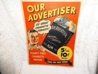 Vintage Our Advertiser Smoking Tobacco 1938 Sign Poster Litho No.  544