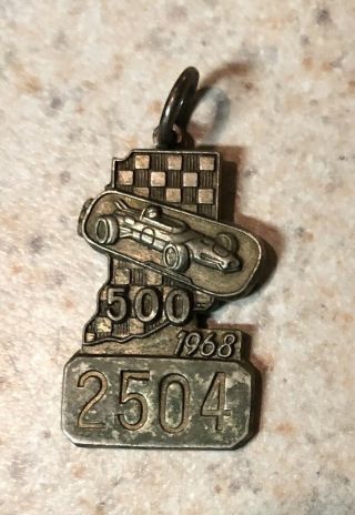 Vtg 1968 Indianapolis 500 Pit Badge Bronze Press Tech Observer Pin Bobby Unser