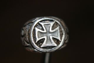 Medieval Knights Templar Silver Ring Crusaders With Crosses 1200 - 1400 Ad