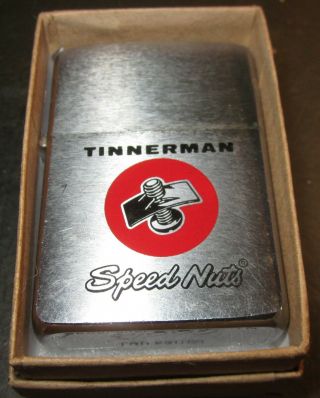 Vintage 1960 Tinnerman Speed Nuts Zippo Lighter Graphics