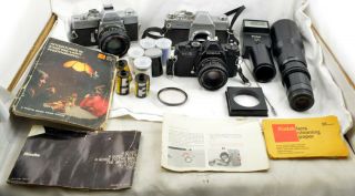 Vintage Minolta Srt101 Mamiya / Sekor 500dtl Cosina Ct - 1 35mm Slr Camera Kit