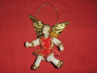 Vintage Germany Koestel Wax Christmas Angel Tree Ornaments Fairy Tale