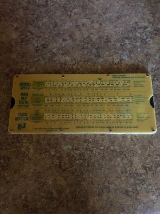 Vintage Robb Jack Milling Feed And Speed Calculator 1977