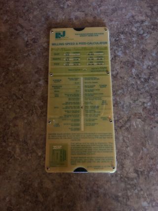 Vintage Robb Jack Milling Feed and Speed Calculator 1977 2