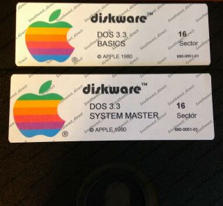 Apple Ii Plus Dos 3.  3 System Master / Basics 2 Disk Set / Apple Ii Home Computer