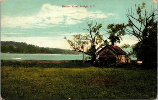 Postcard Ny Roslyn York Harbor View Vintage A11