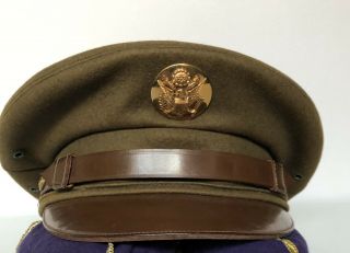 Vintage / U.  S.  Army Ww Ii Enlisted Mans Olive - Drab Service Cap / Size 7 - 1/8.
