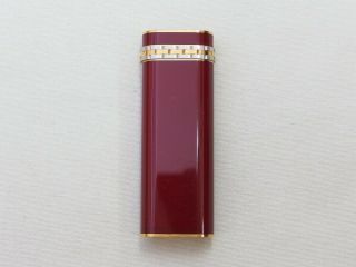 Vintage Cartier Gas Lighter Swiss Made Gold Bordeaux Pattern