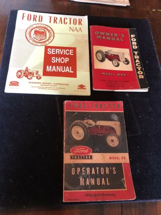 Vintage Ford Tractor Manuals.  1950s Ford.  Matching Model Naa.