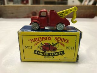 Vintage Moko Lesney Matchbox Series No.  13 Bedford Tow Truck