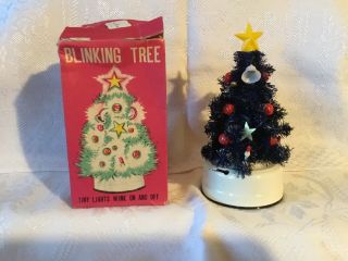 Vtg Blinking Christmas Tree Chadwick - Miller 1967 Blue 6 " Japan