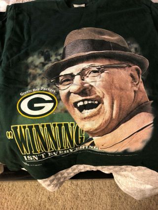 Vintage Pro Player Vince Lombardi Green Bay Packers Bowl Xxxi T - Shirt - L