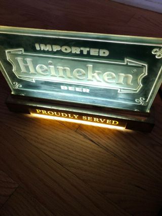 Vintage Heineken Imported Beer Lighted Bar Sign 9 