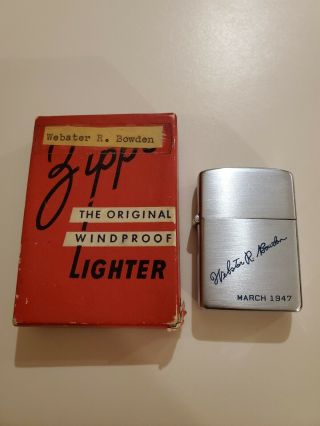 Zippo Vintage Lighter 1947 With Box And Instructions