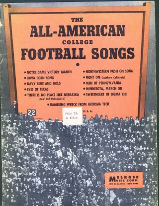 Vintage All - American College Football Song 11 Songs Melrose Music Corp.