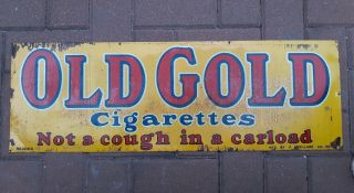 Vintage Old Gold Cigarette Double Sided Sign 1930 
