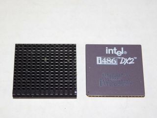 Vintage 1992 Intel A80486dx2 - 66 I486 Dx2 Desktop Computer Cpu Motherboard Chip