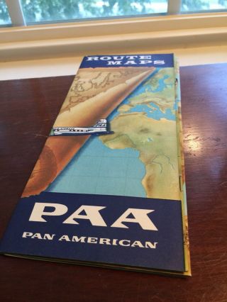 Route Maps Paa Pan American World Airways Vintage Brochure