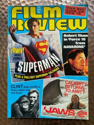 Film Review January 1979 Superman The Movie,  Calendar & Jaws 2 Featured Inside