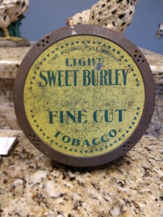 Vintage Light Sweet Burley Fine Cut Tobacco One Pound Tin Chicago Illinois